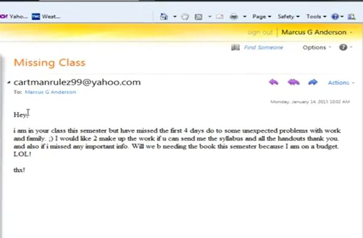 Emailing Professor About Missing Class